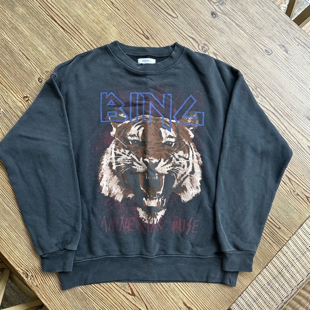 Anine Bing Women’s Tiger Sweatshirt in black size XS